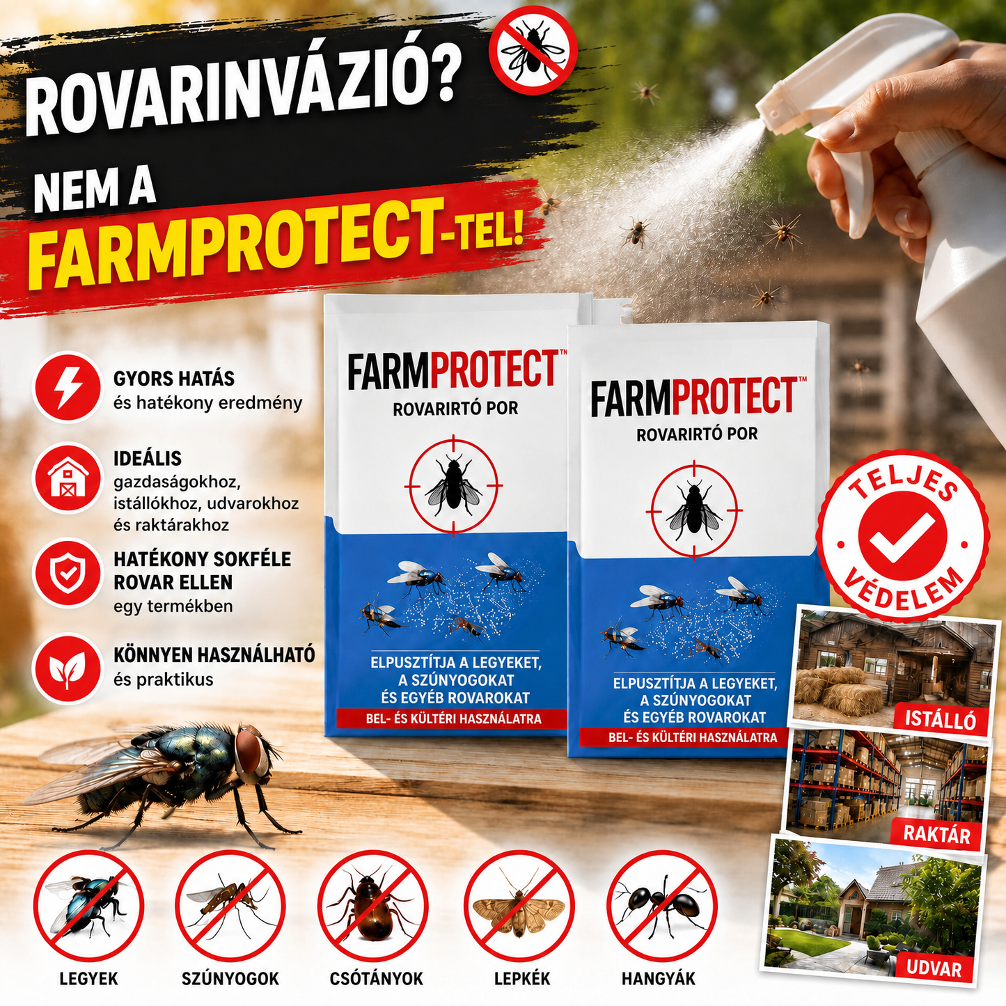 Szúnyog- És Légyriasztó Oldat FarmProtect™